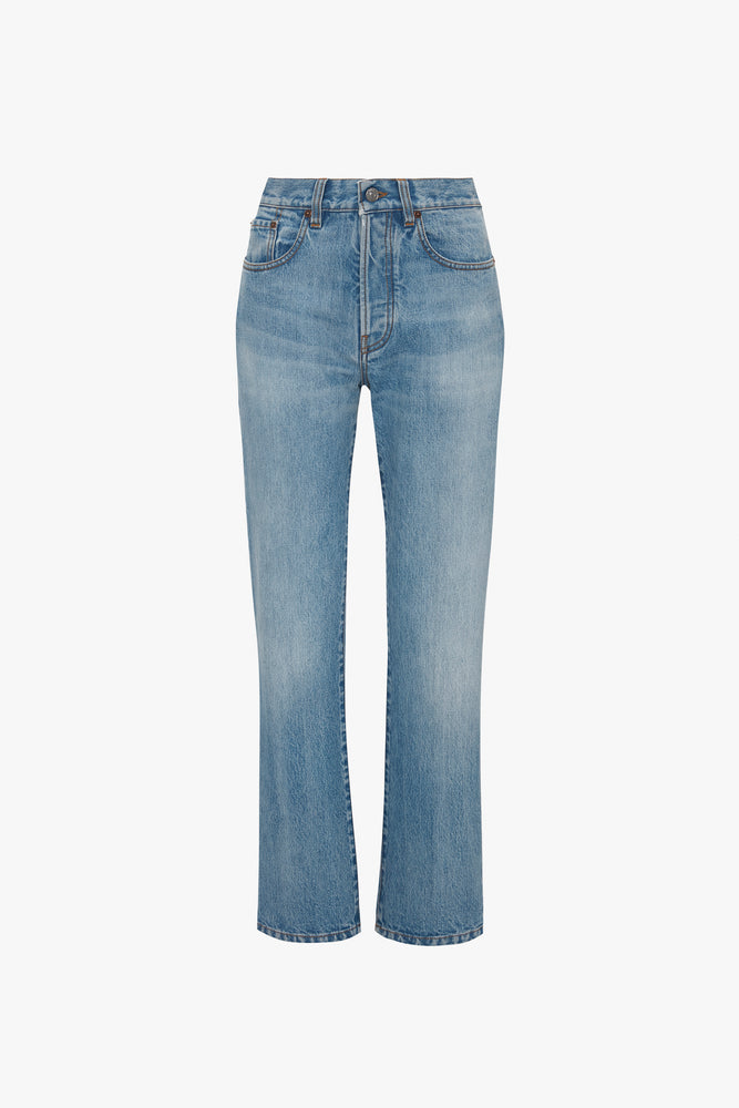 Victoria Beckham Victoria Mid-Rise Jean In Light Blue 32