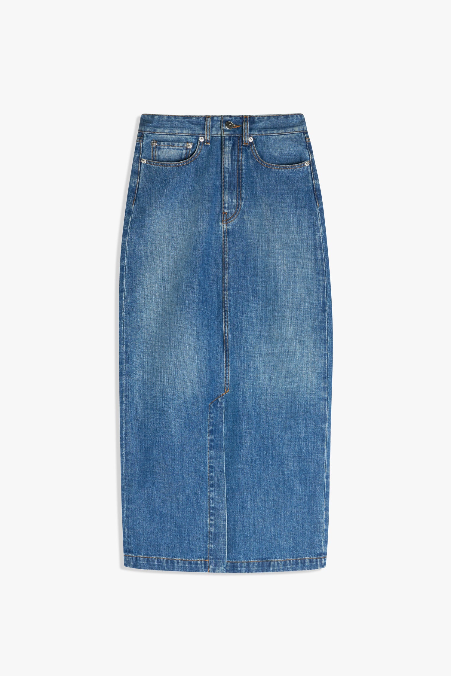 denim split skirt