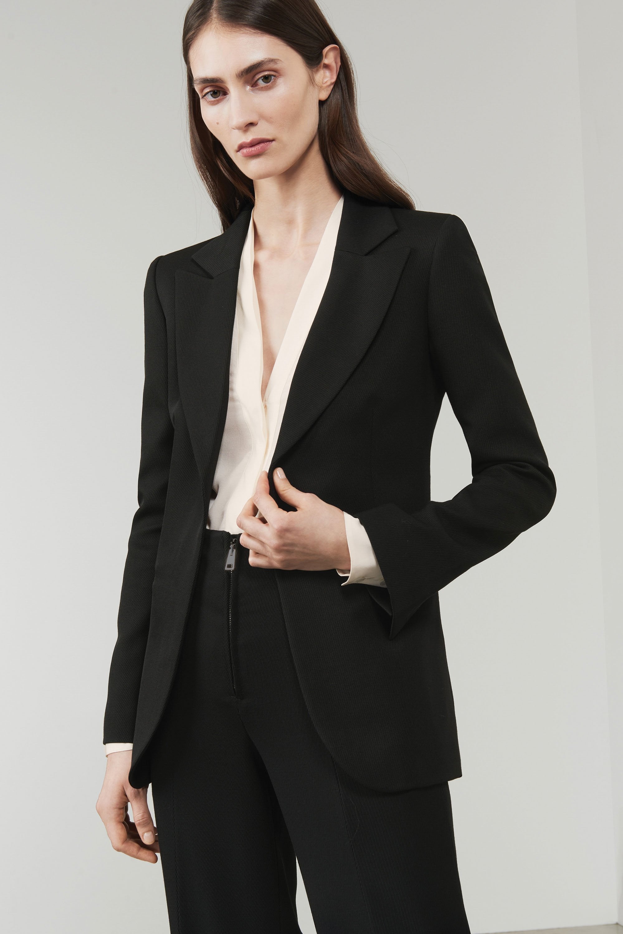 Single-Breasted Soft Tailored Jacket in Black | Victoria Beckham