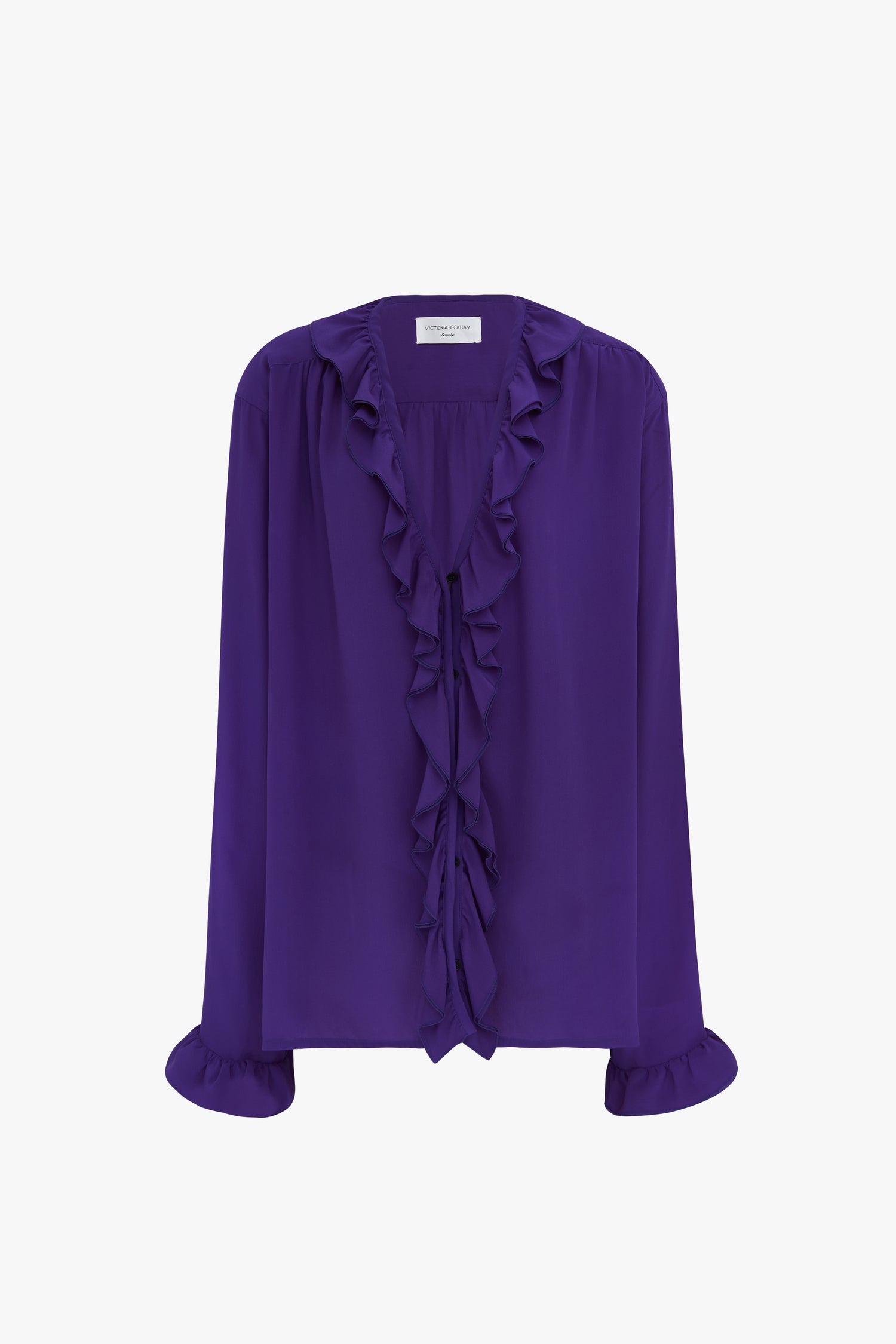 purple ruffle shirt