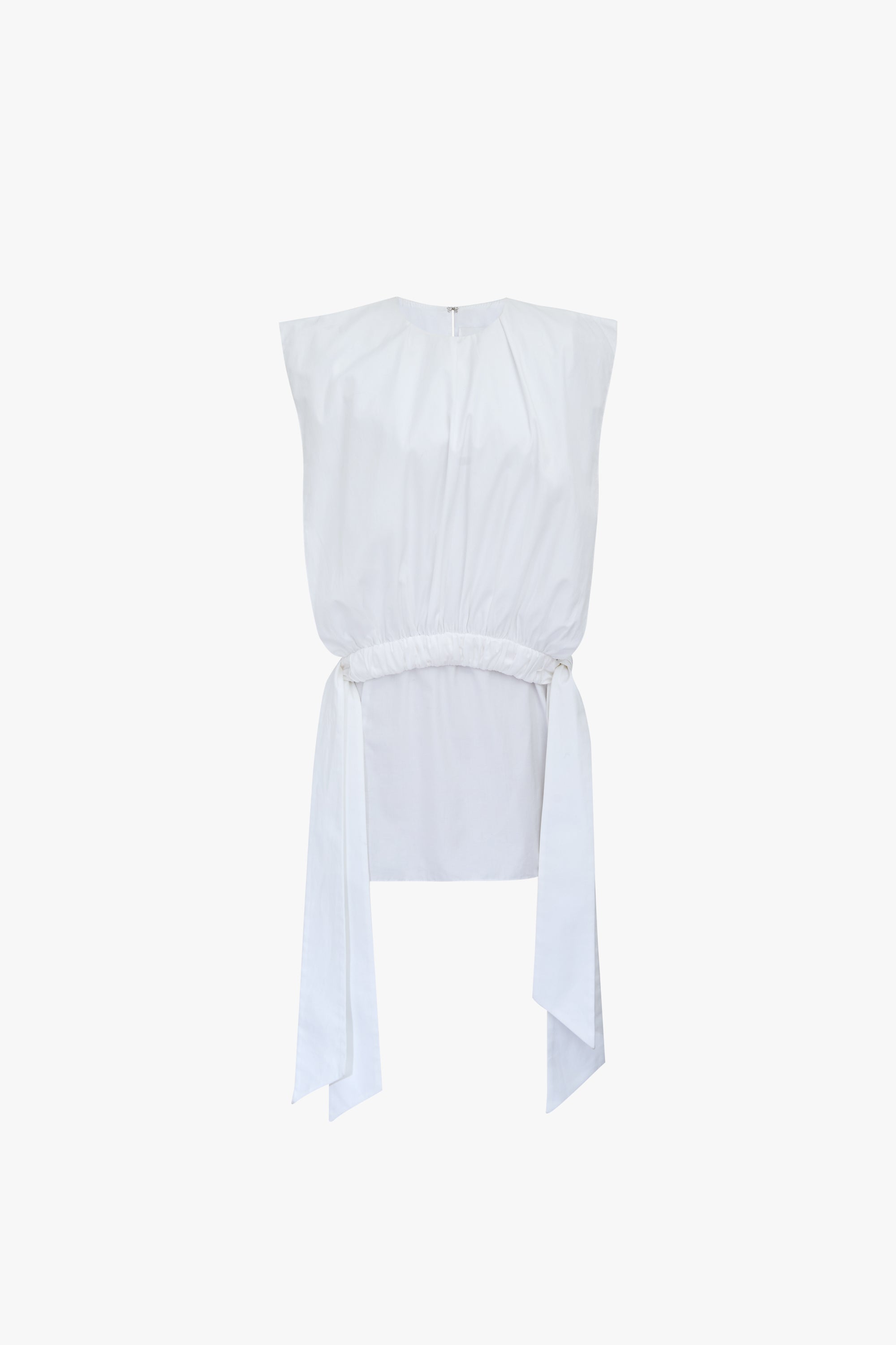 Gathered Bib Top in White | Victoria Beckham