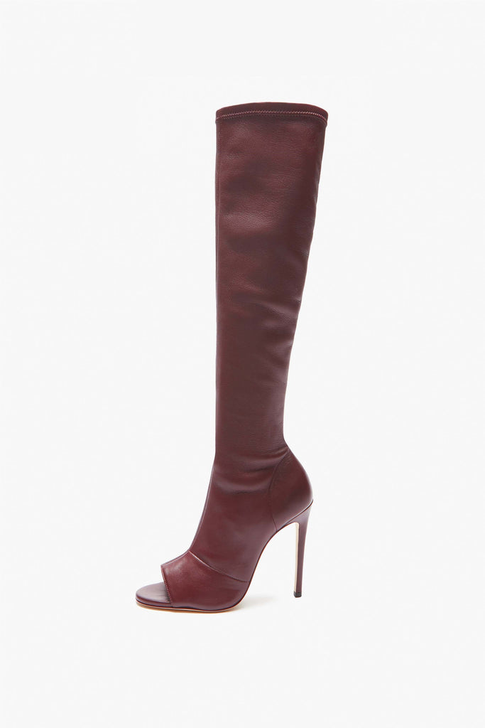 victoria beckham burgundy boots