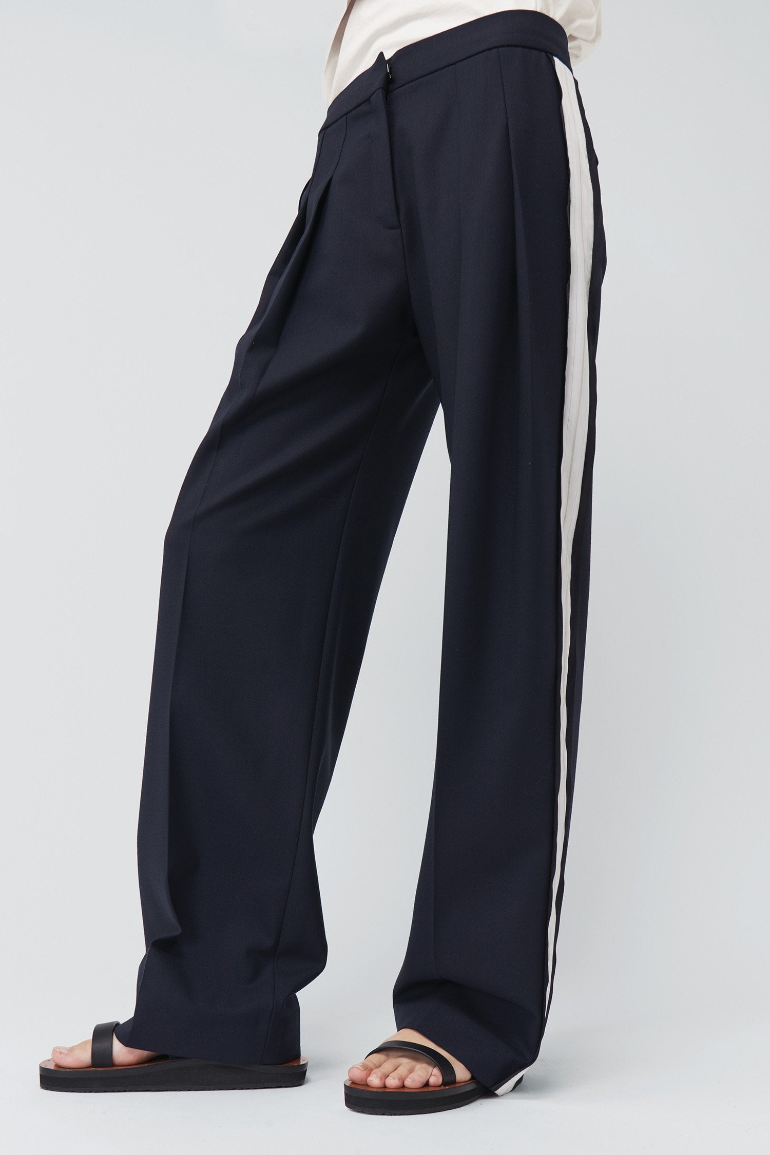 wide side stripe trousers