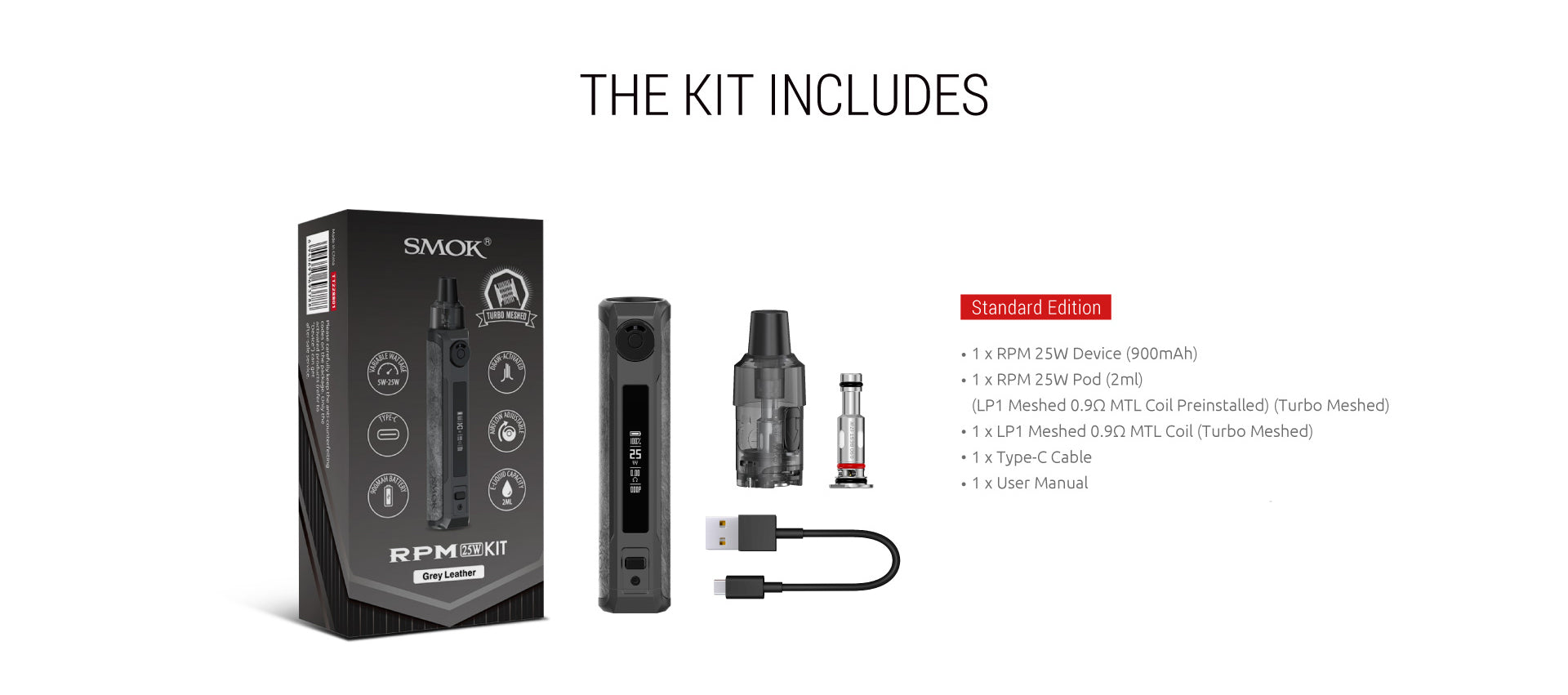 smok rpm 25w kit contents