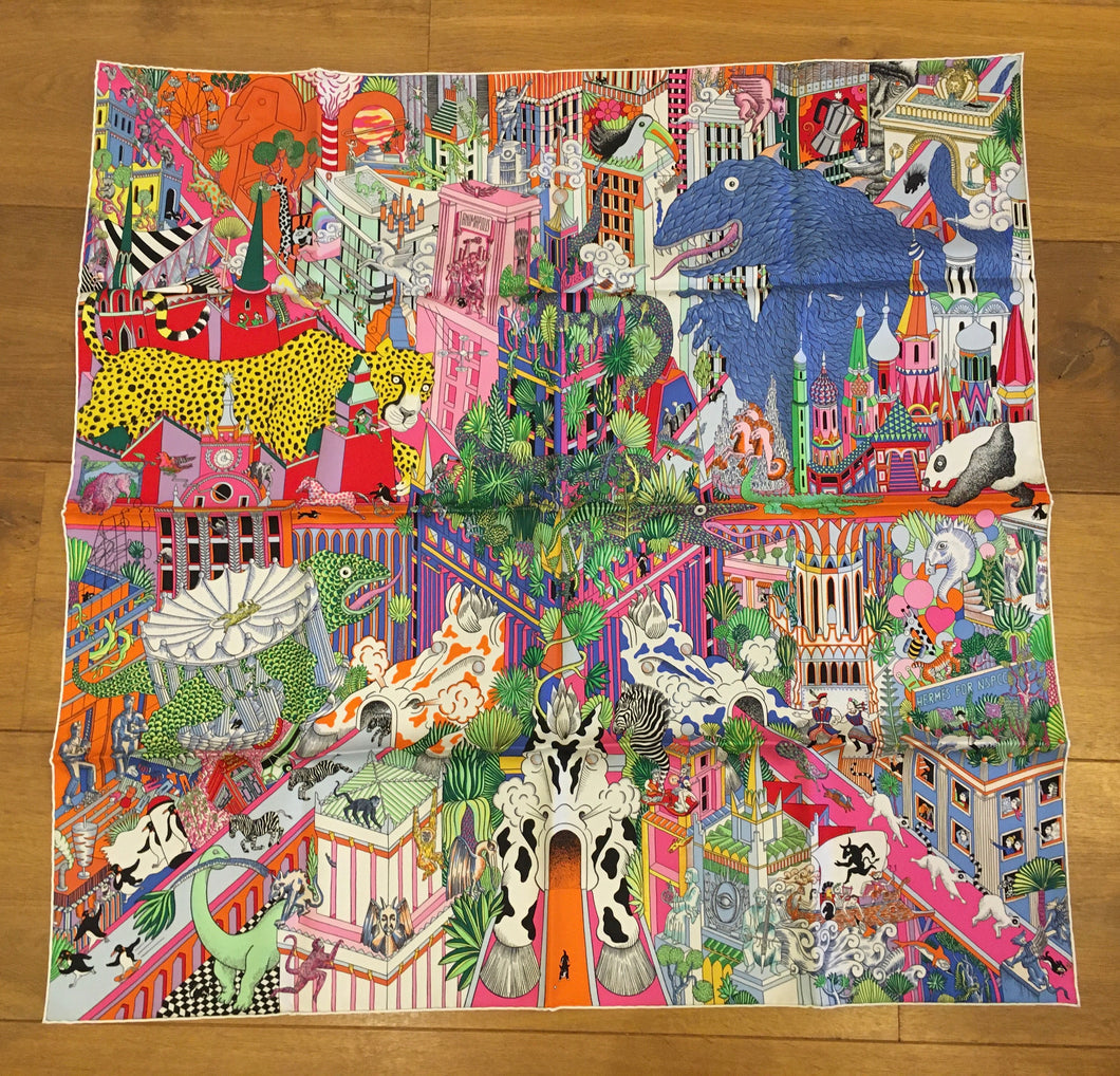 Hermes Silk Scarf “Animapolis” by Jan Bajtlik. – Hermes Emporium