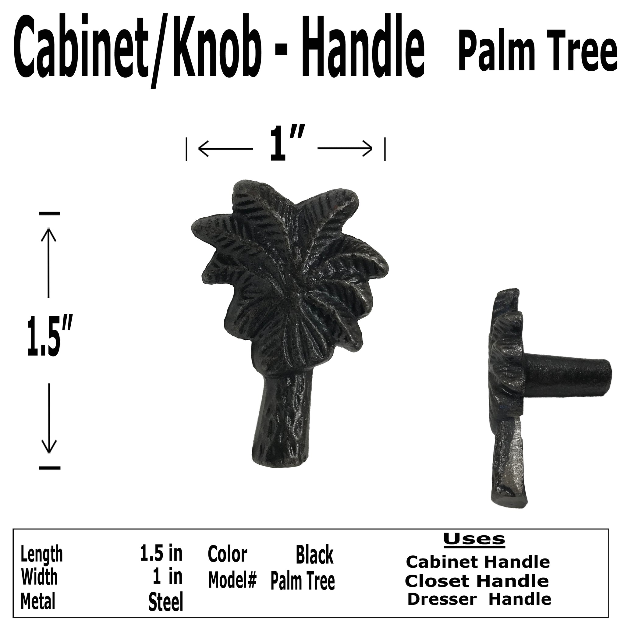 1 5 Palm Tree Cabinet Door Pull Knob Palm Tree