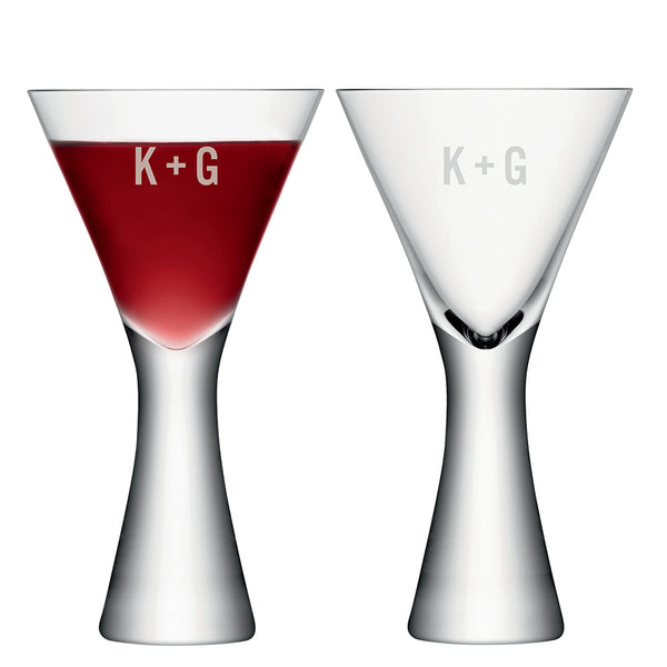 Monogrammed LSA Wine Glasses Set of 2