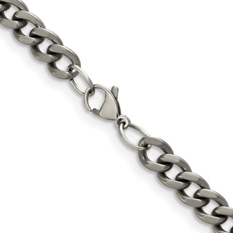 Titanium Speckle Coated Mens Chain Necklace