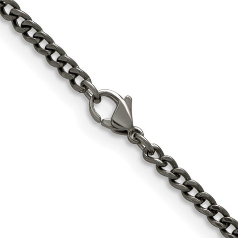 Titanium Speckle Coated Mens Chain Necklace