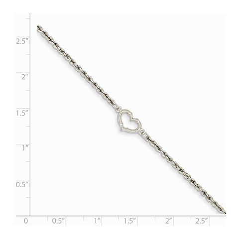 Amazon.com: 14k Yellow Gold Heart 10 Inch Plus 1 Anklet Ankle Bracelet Love  Fine Jewelry For Women Gifts For Her: Clothing, Shoes & Jewelry
