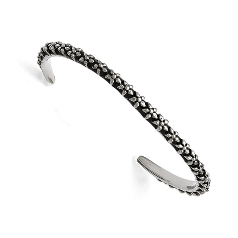 Men's sterling silver textured cuff bracelet — Rach B Jewelry