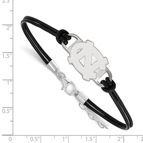 Leather Bracelet With Sterling Silver R Letter Heart Charm 
