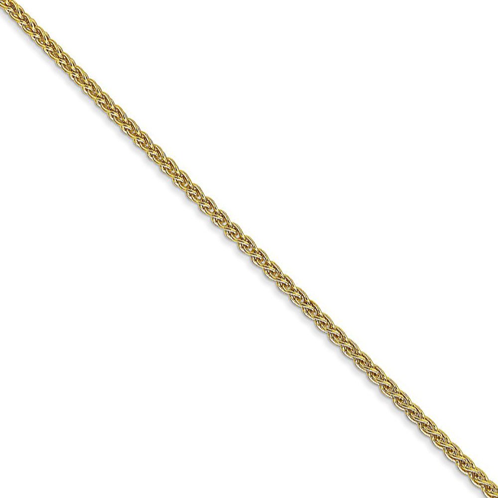 1.65mm 10K Yellow Gold Solid Spiga Chain Bracelet, 7 Inch