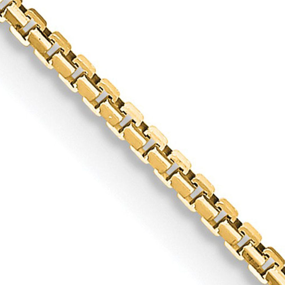 1mm 14K Yellow Gold Solid Concave Box Chain Necklace