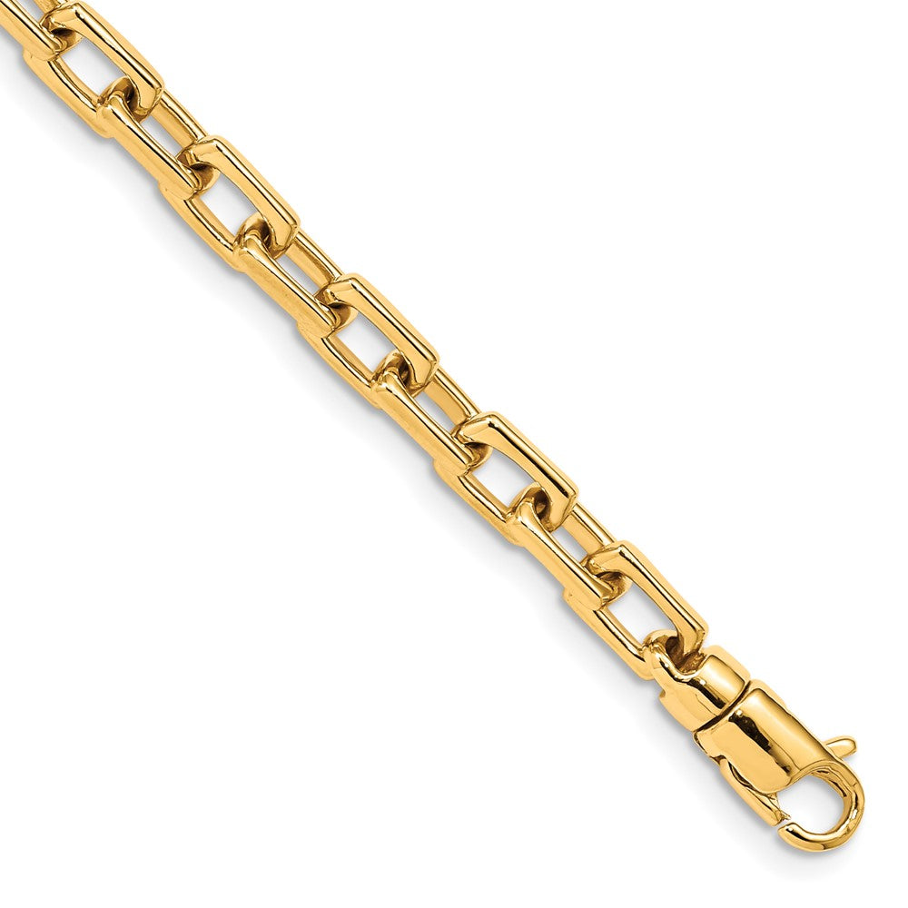 5mm 14K Yellow Gold Solid Fancy Cable Chain Bracelet, 8 Inch