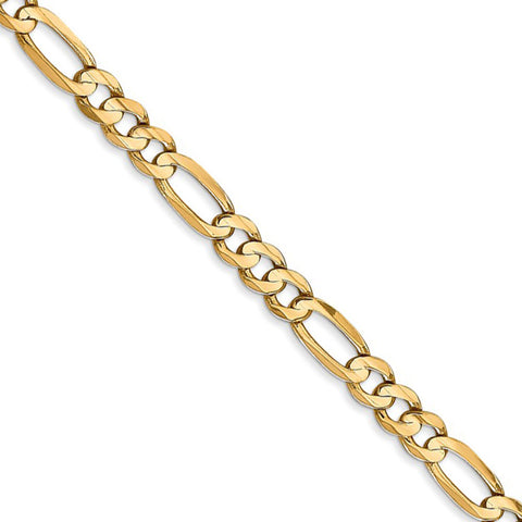 Men's Italian Modern 8mm 14K Yellow Gold 8.50 Figaro Link Chain Brace