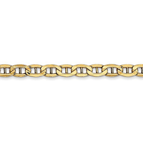 14k Yellow Gold Concave Anchor Chain Bracelet