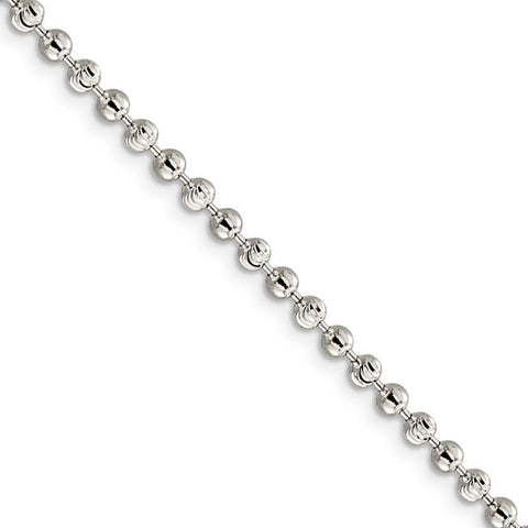 Sterling Silver Ball Bead Bar Necklace Chain 20 inches