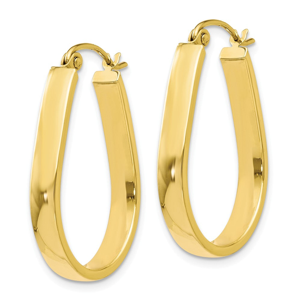 3.5mm U Shape Hoop Earrings in 10k Yellow Gold, 26mm (1 Inch)