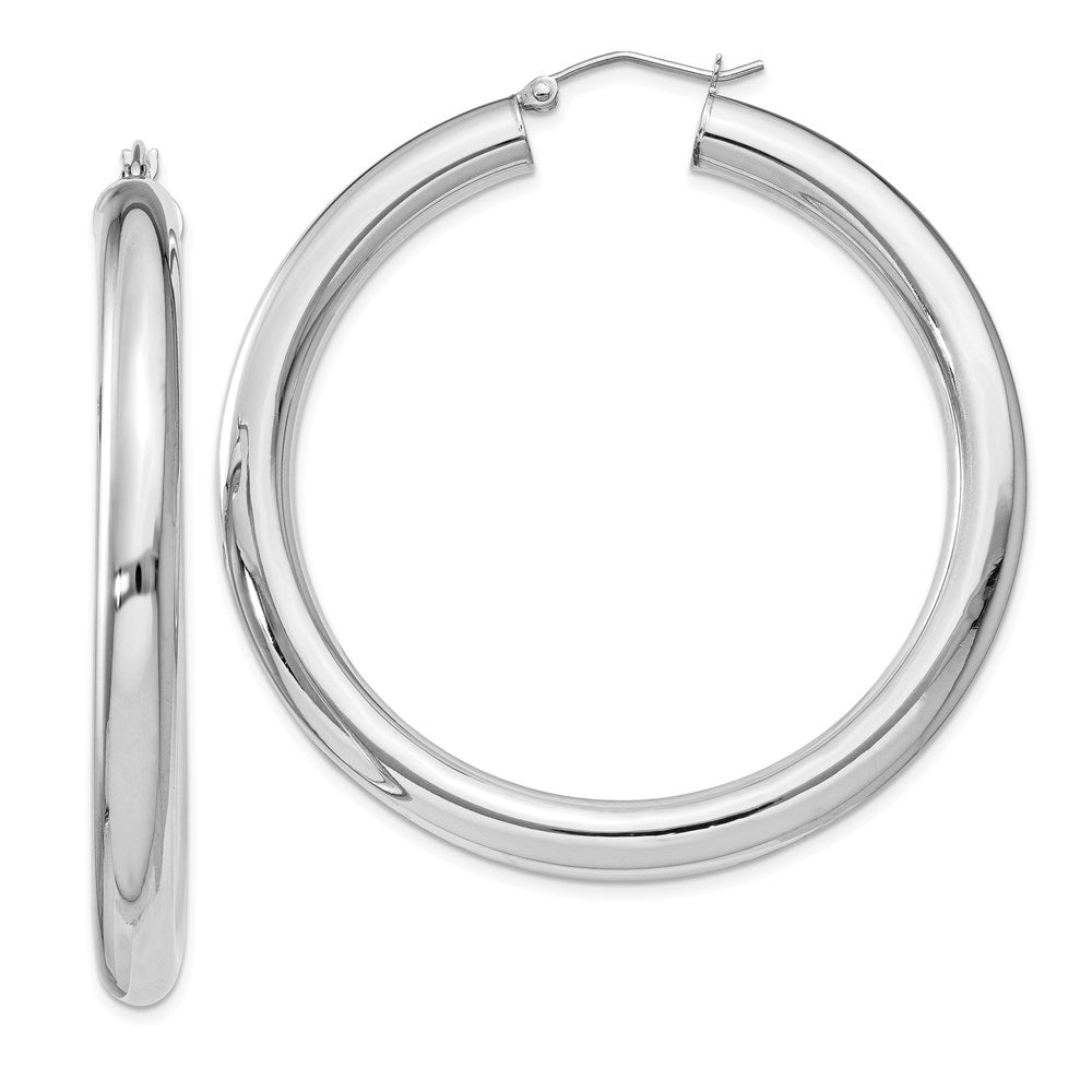 5mm, Sterling Silver, Large Round Hoop Earrings - 50mm (1 7/8 Inch)