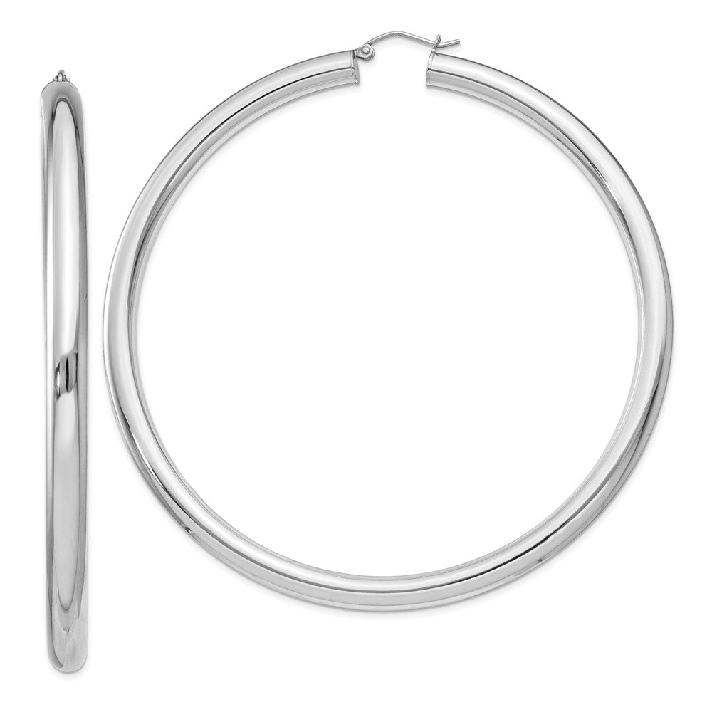 5mm Sterling Silver, Extra Large Round Hoop Earrings, 80mm (3 1/8 In ...