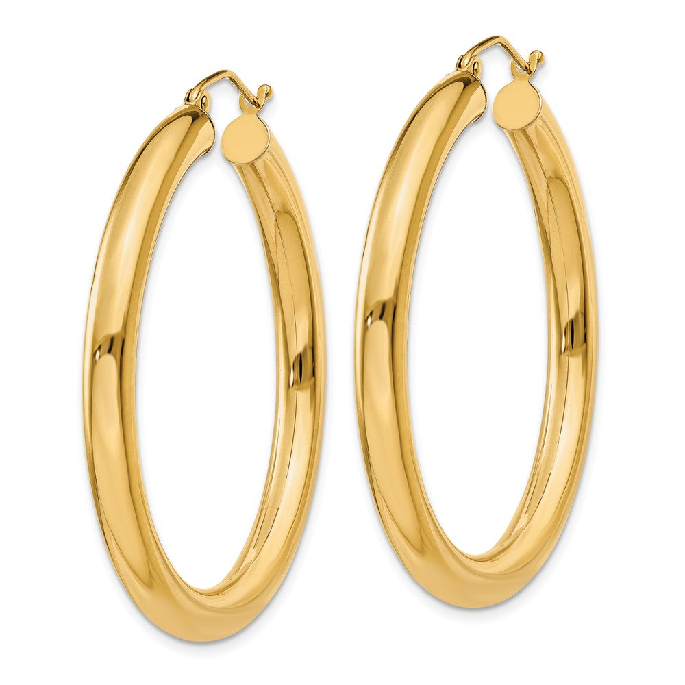 4mm, 14k Yellow Gold Classic Round Hoop Earrings, 40mm (1 1/2 Inch)