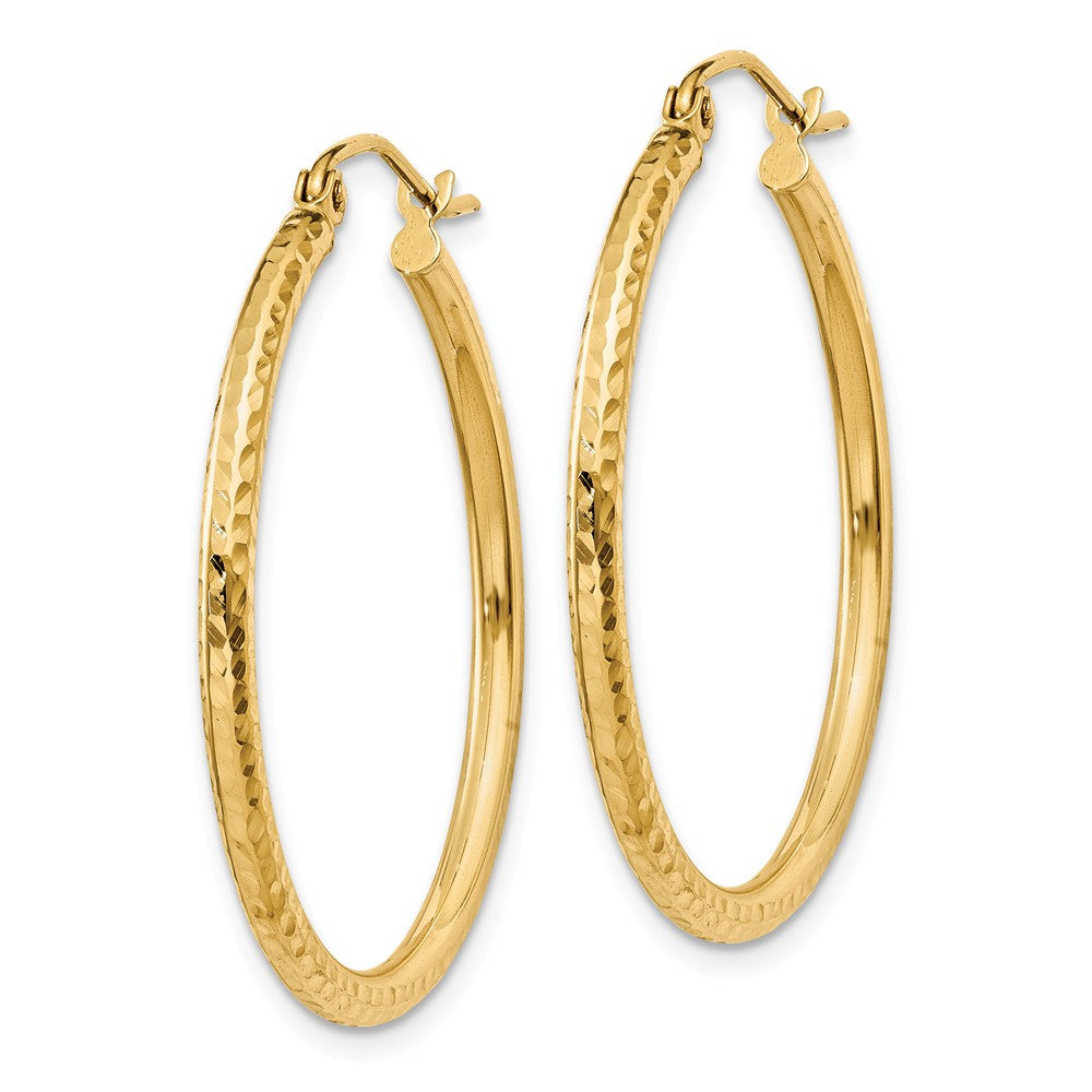 2mm, 14k Yellow Gold Diamond-cut Hoops, 30mm (1 1/8 Inch) - The Black ...