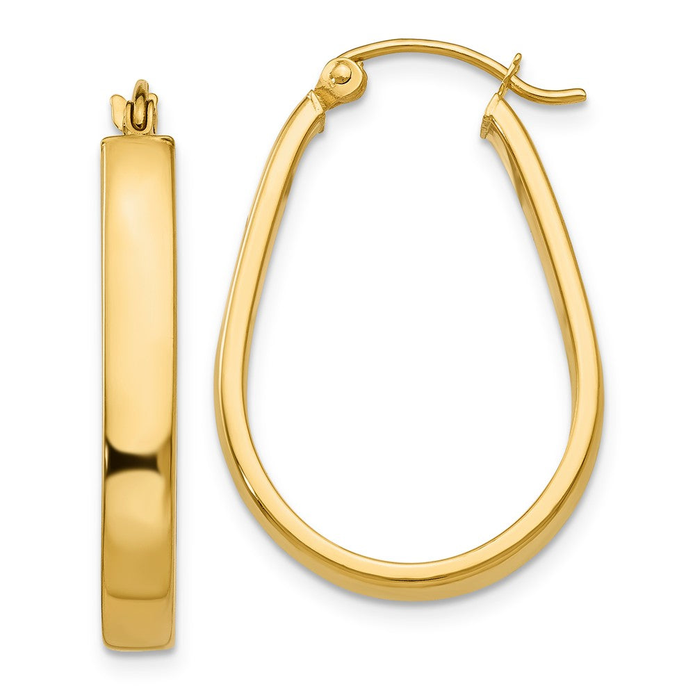3.5mm, 14k Yellow Gold U-Shaped Hoop Earrings, 22mm (7/8 Inch)