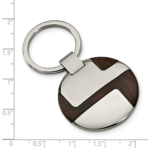 Engravable Polished and Brushed Rectangular Stainless Steel Key Chain