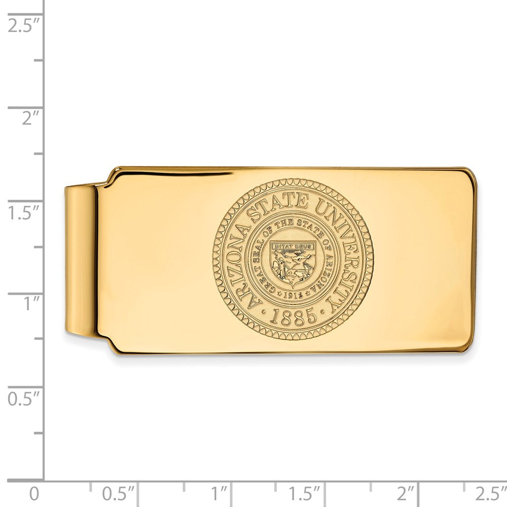 Alternate view of the 14k Gold Plated Silver Arizona State Crest Money Clip by The Black Bow Jewelry Co.