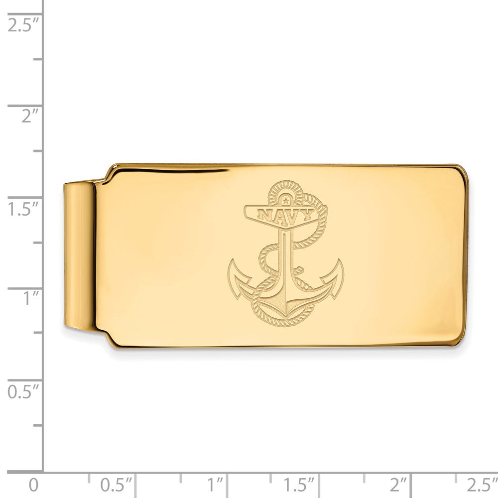 Alternate view of the 10k Yellow Gold U.S. Navy Money Clip by The Black Bow Jewelry Co.