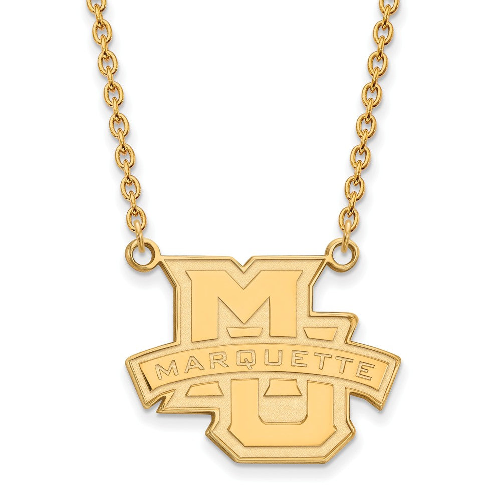 NCAA 14k Yellow Gold Marquette U Large Pendant Necklace