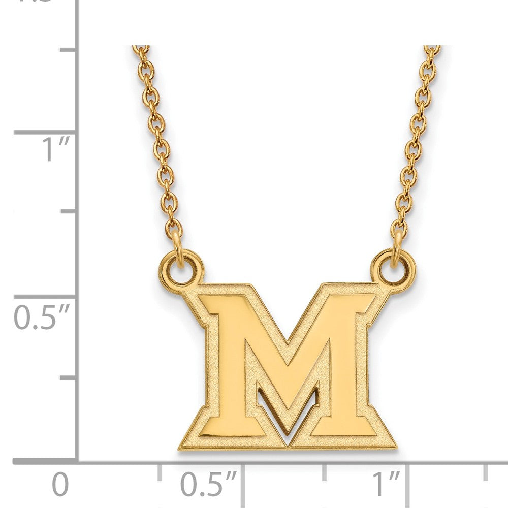 10k Yellow Gold Miami U Small Pendant Necklace– The Black Bow Jewelry