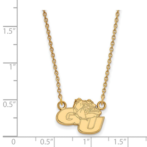 14K Yellow Gold Louisiana State SM 'LSU' Logo Necklace - 22 inch by The Black Bow Jewelry Co.