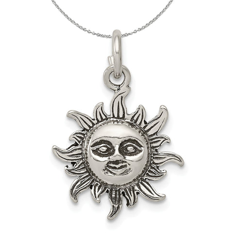  1/5cttw Diamond and Enamel Sun Pendant for Women in