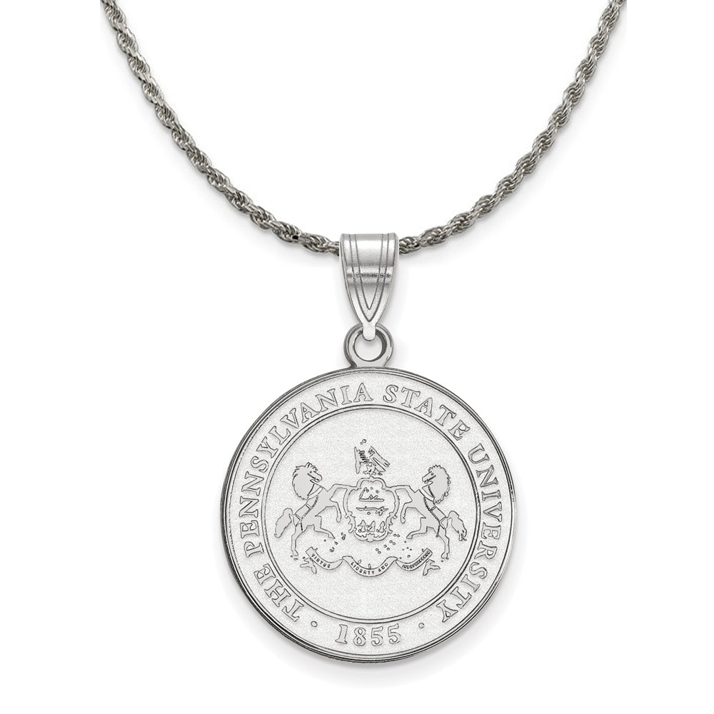 Sterling Silver Penn State Large Crest Pendant Necklace– The Black Bow ...