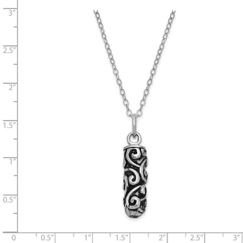 Agate Upside Down Teardrop Stone Pendant Rubber Cord Necklace Sterling Silver Bail 18 Inches