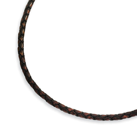 Braided Brown Leather Necklace Cord