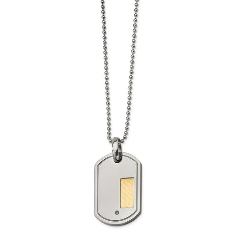 18K Gold Plated Large Stainless Steel Dog Tag