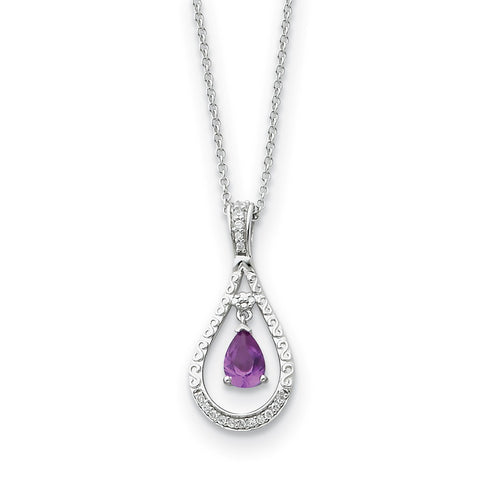 Lariat Necklac with Large Double Blossoms | Kathryn New York Pink Topaz / Silver / 16 Inches