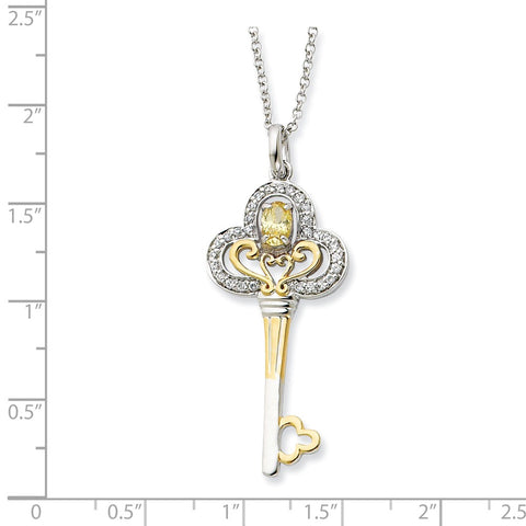 The Black Bow Jewelry Co. Diamond Heart Lock & Key Necklace