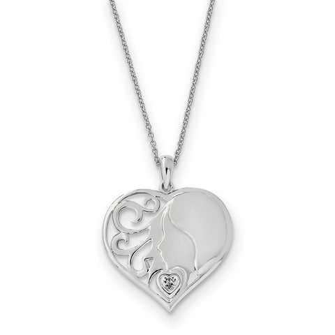 The Black Bow Jewelry Co. Diamond Heart Lock & Key Necklace in Sterling Silver