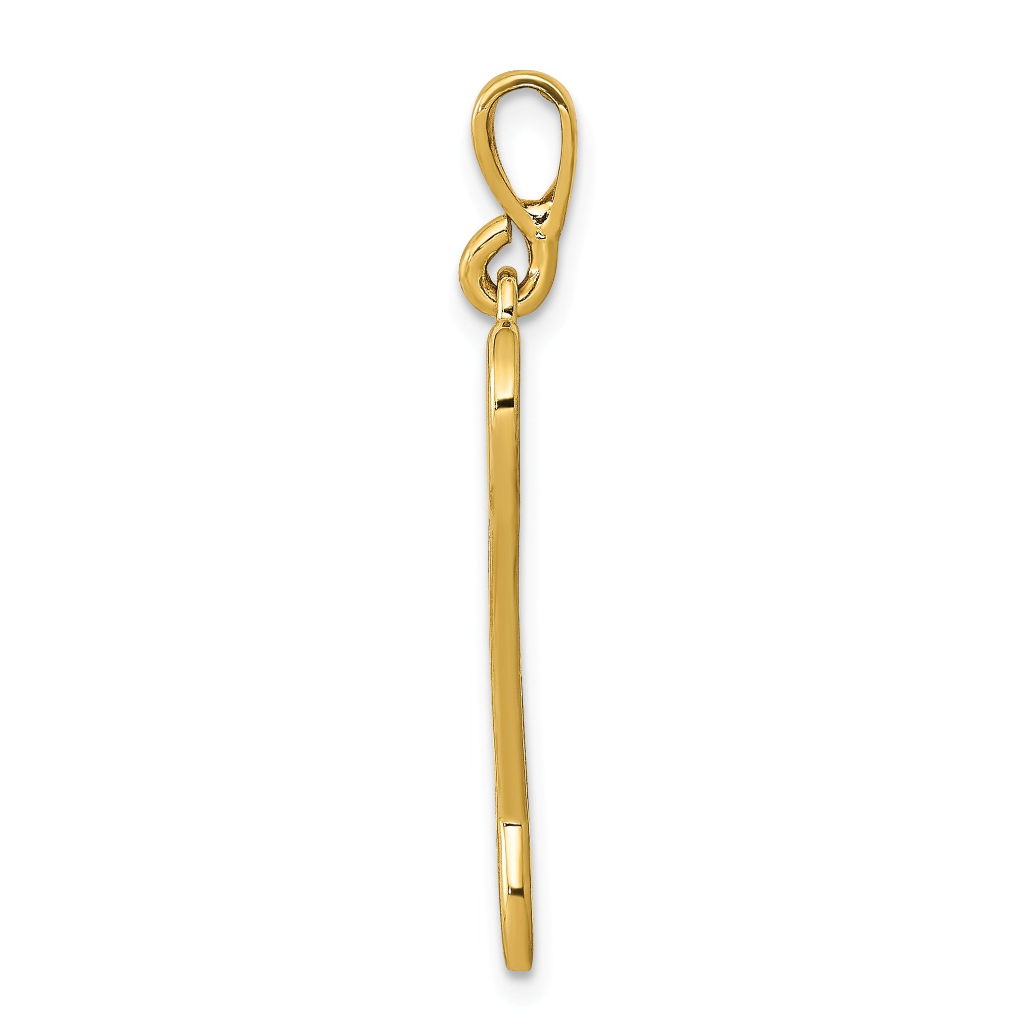 14k Yellow Gold Wrench Pendant - The Black Bow Jewelry Company