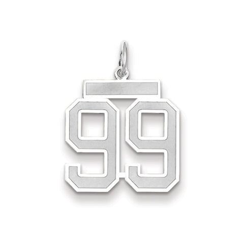 Sterling Silver, Jersey Collection, Medium Number 99 Pendant by The Black Bow Jewelry Co.