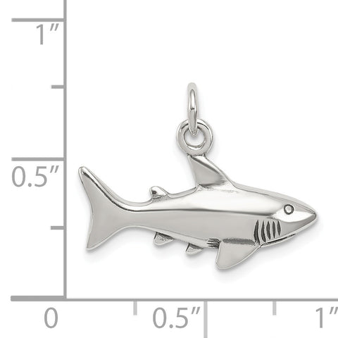 Hammerhead Shark Ocean Theme Sea Life Solid Bronze Pendant Necklace, adult Unisex, Size: 18, Grey Type