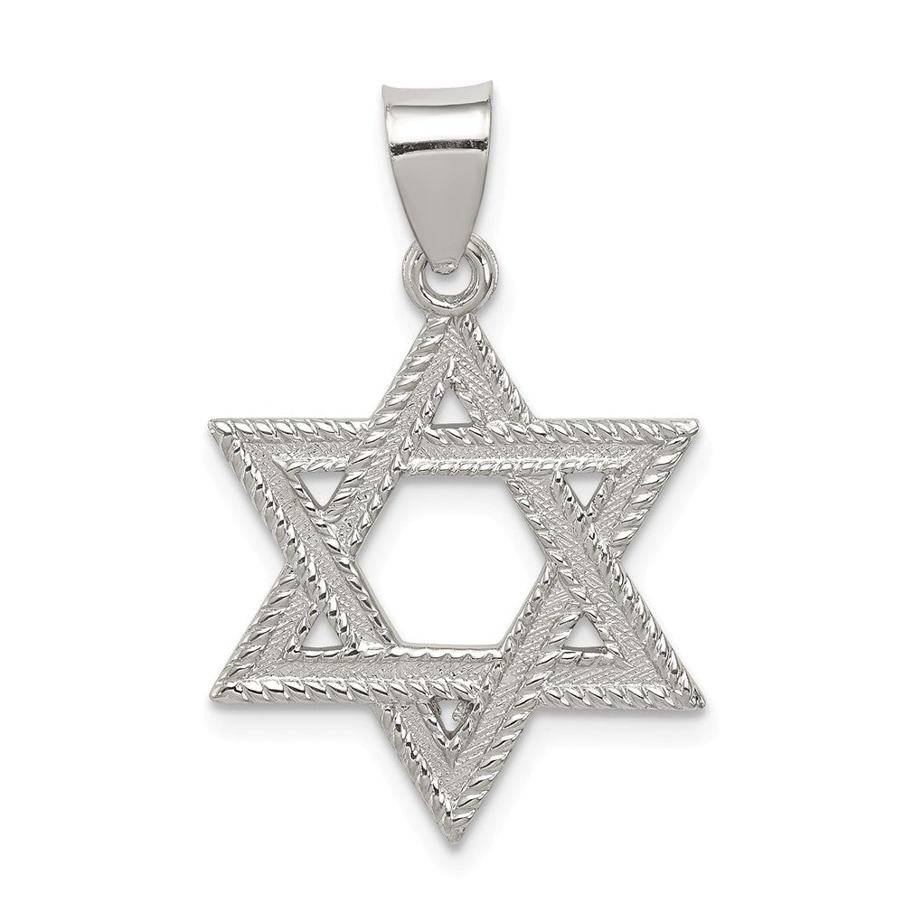 Sterling Silver Satin Textured Star of David Charm or Pendant - The ...