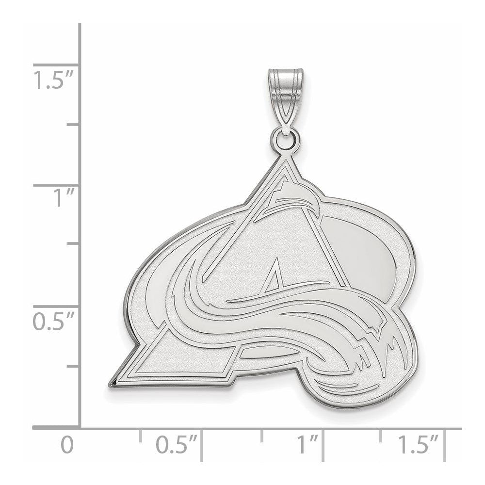 10k White Gold NHL Colorado Avalanche XL Pendant - The Black Bow