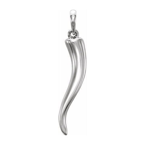 US Jewels Men's 925 Sterling Silver 35mm Cylindrical Italian Horn  Cornicello Style Pendant 2.9mm Marine Cable Necklace, 22in | Amazon.com
