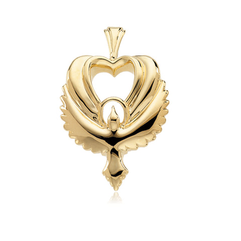 14k Yellow or White Gold Filigree Heart Charm Holder Pendant, 23mm - The  Black Bow Jewelry Company