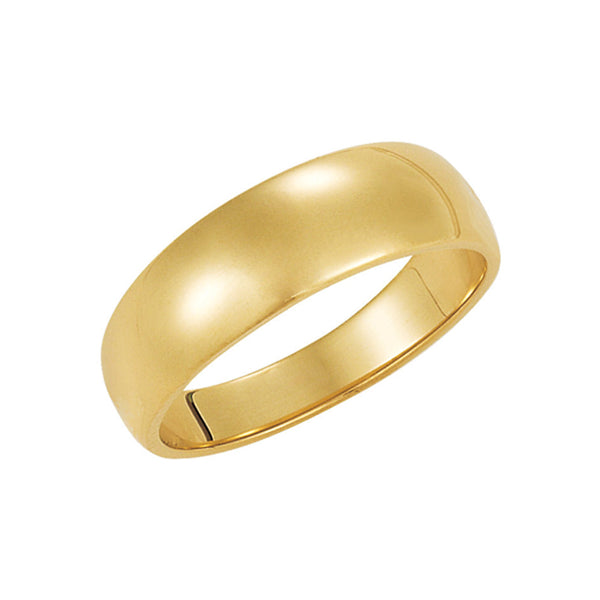 6mm Half Round Tapered Wedding Band in 10k Yellow Gold - The Black Bow ...